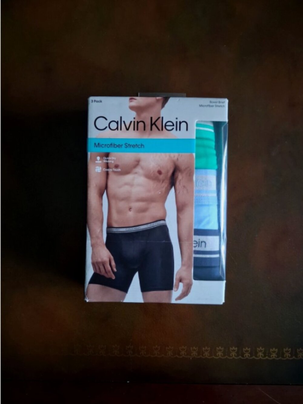 Calvin Klein Mens Boxer Briefs size L Microfiber Stretch 3-Pack Logo Waistband - Picture 2 of 6